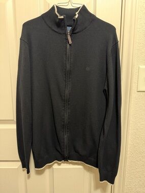 Marc Asher men's Full-Zip Stand-Collar Sweater Jacket - Black